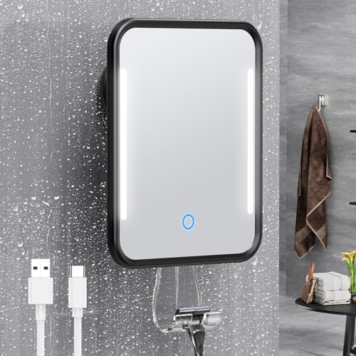 Gospire Heated Fogless Mirror with Light and Battery