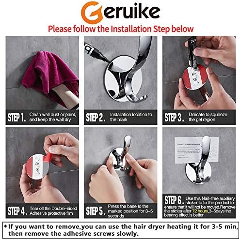 Stainless Steel Towel Hook Wall Mounted No Screws Durable