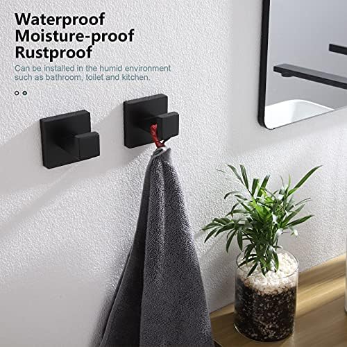 Sturdy Matte Black Robe Hook for Bathroom More