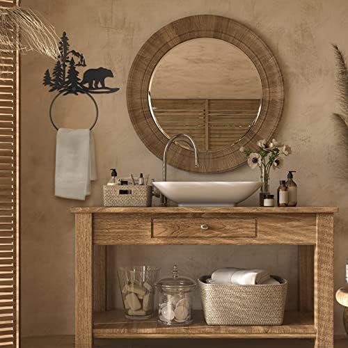 Funrous Bear Towel Ring - Matte Black Bathroom Hardware
