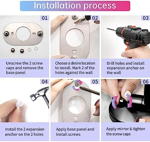 Stylish Rechargeable Wall-Mounted Makeup Vanity Mirror with Dual Magnification