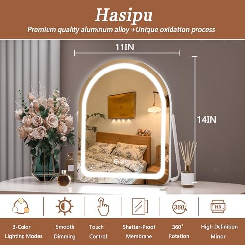 Stylish 115x14inch Vanity Mirror with 360 Rotation LED Lights Smart Touch Controls