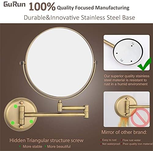 Wall-Mounted Double-Sided Makeup Mirror 7X Magnification