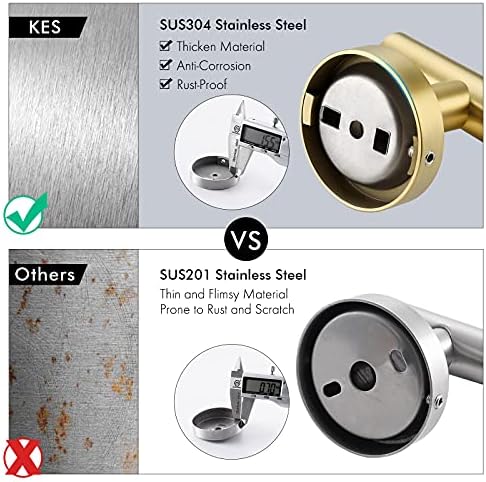 KES Premium Stainless Steel Towel Hook Gold-Brushed Bath Kitchen Essentials