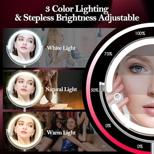 Pedomirror - Luxury Rechargeable Makeup Mirror with 360 Light