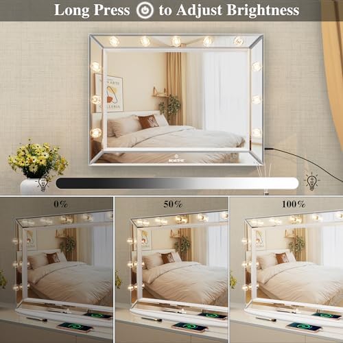 WONSTART Lighted Vanity Mirror with 11 Replaceable Bulbs and 10X Magnifier