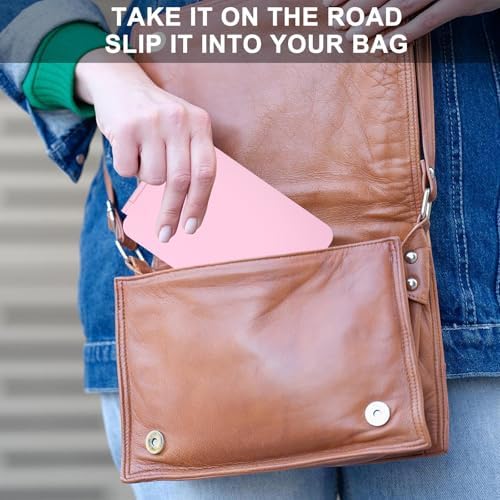 Travel Makeup Mirror with 3 Lights Modes Rechargeable Ultra-Thin Pink