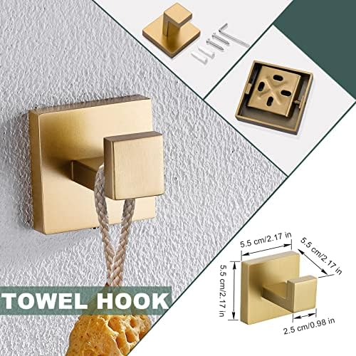 TQKAG Premium Brushed Gold Bathroom Towel Bar Set