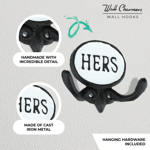 WallCharmers Set of 2 Towel Robe Hooks Rustic Bathroom Essentials