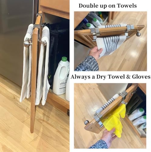 Evelots 2-Piece Towel Hook Bar for Kitchen Bathroom