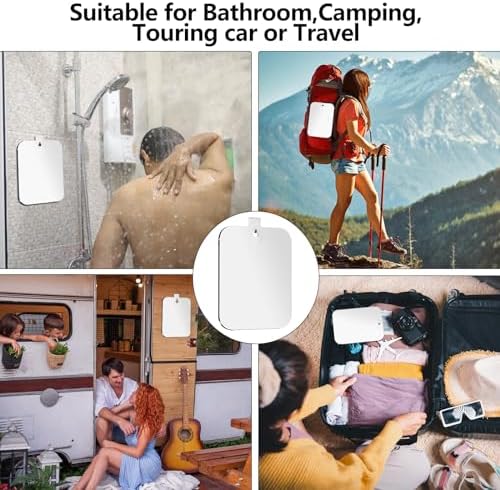 Unbreakable 8x6 inch acrylic shower mirror for shaving