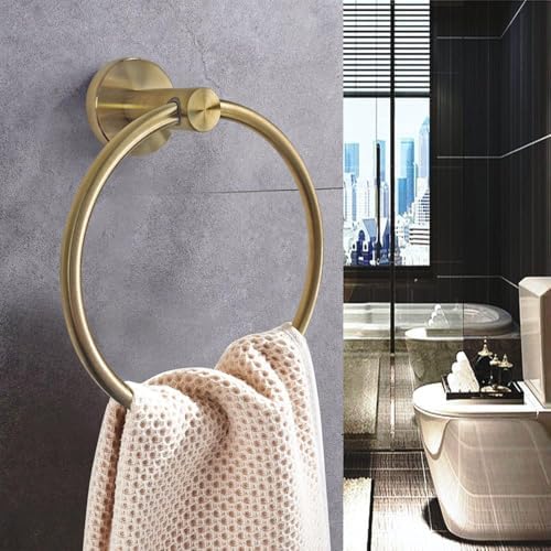 BATHSIR Gold Towel Holder Brass Towel Ring