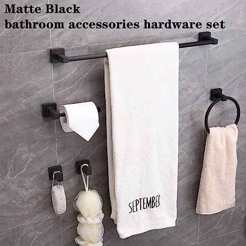 5-Piece Black Bathroom Hardware Set