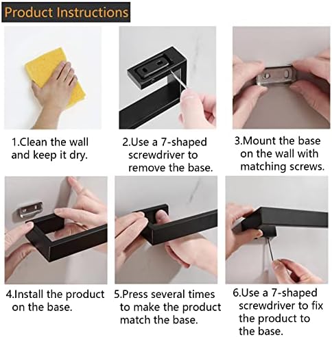 2-Piece Hand Towel Holder with Matte Black Finish