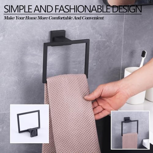 GERZWY Modern Stainless Steel Towel Holder Wall-Mounted bathroom towel Holder