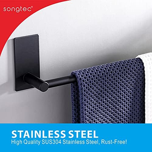 Adhesive 24-inch Bath Towel Bar Easy Install Premium Steel No Drill Needed