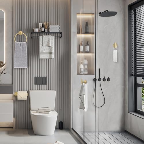 Lairuier 4-Piece bathroom hardware set Brushed Gold