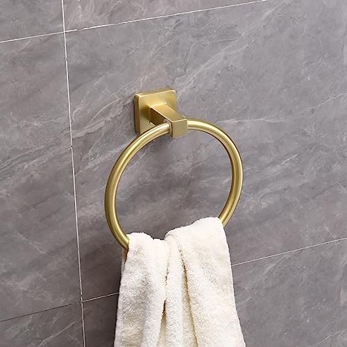 5-Piece Gold Bathroom Hardware Set Stainless Steel Towel Bar