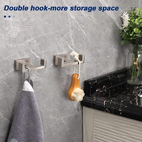 NearMoon Rust-Resistant Double Towel Hook Stainless Steel