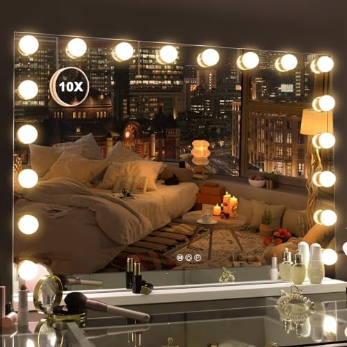 Misavanity Large Vanity Mirror with Lights and USB Port