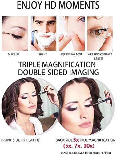 Exceptional Dual-Surface Makeup Mirror with 3X Magnification and 360-Degree Rotation