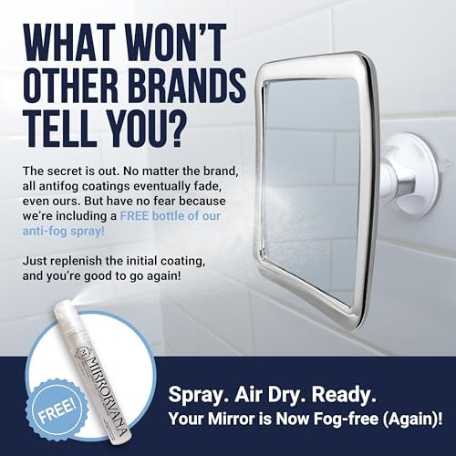 MIRRORVANA Fogless shower mirror set