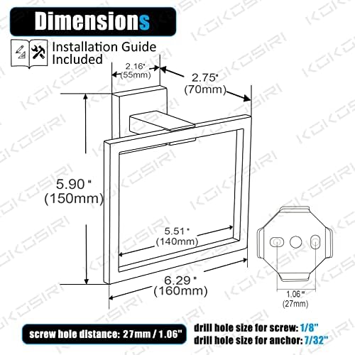 Modern Hand Towel Hanger Stainless Steel Bathroom Towel Holder