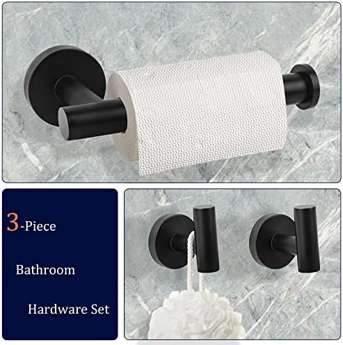 Matte Black 3-Piece Adjustable Bathroom Hardware Set