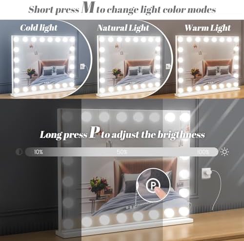 Luxury 10X Magnifying Vanity Mirror with 3 Lighting Modes