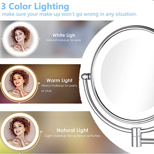 Cavoli - Wall Mounted Makeup Mirror 10x Magnification Chrome Finish