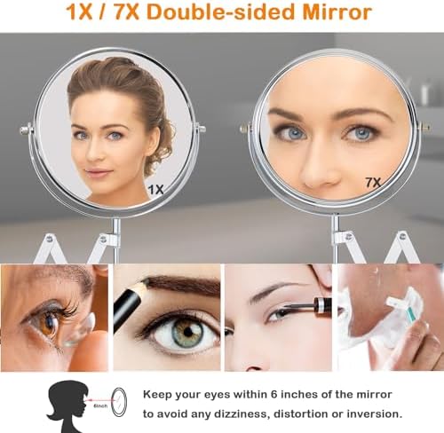 WELL W LINK 7 Inch Wall Mounted Makeup Mirror