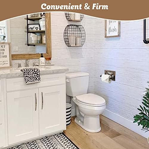Rustic Farmhouse Toilet Paper Holder - Rustic Brown Wood Galvanized Metal