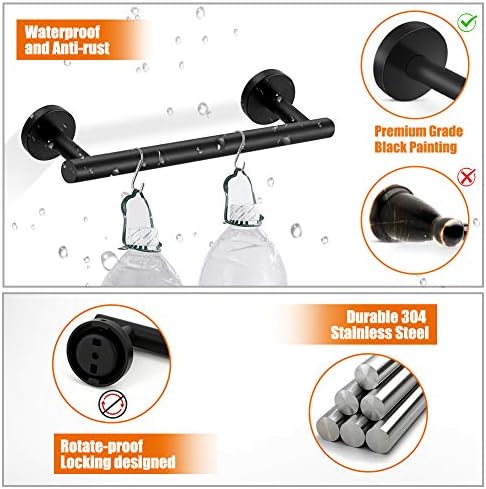 Tudoccy 5-Piece Matte Black Bathroom Hardware Set