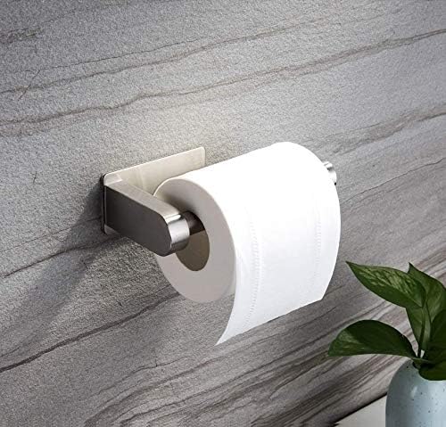YIGII Self-Adhesive Toilet Paper Holder Stainless Steel No Drilling Required