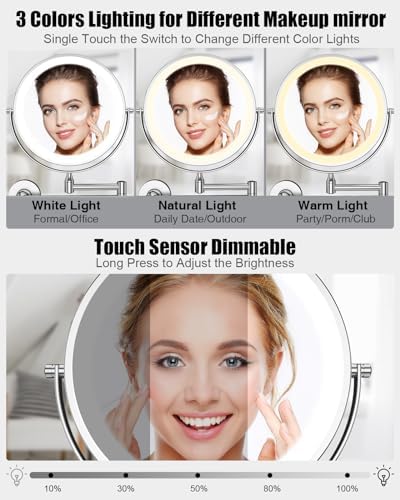 TOLOYE Wall Mounted Makeup Mirror