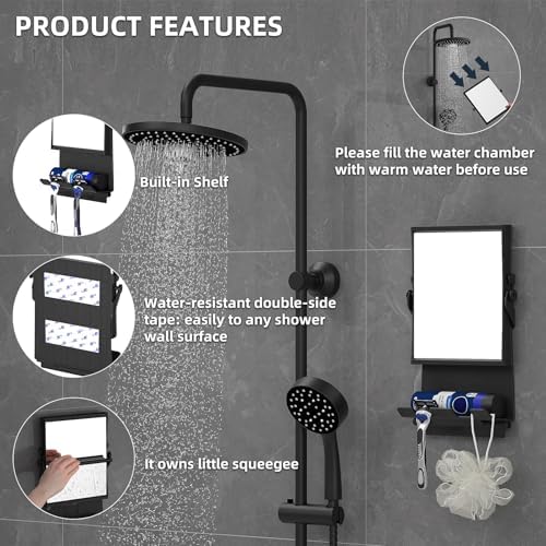 Fogless Dual-Sided Mirror Rust-Proof Shaving Makeup