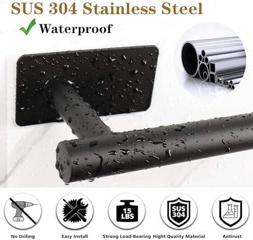 Self-Adhesive Heavy-Duty Bath Towel Bar