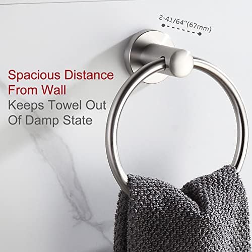 BGL Stainless Steel Towel Ring Brushed Nickel 2-Pack