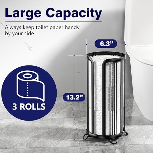 Epicano Toilet Paper Holder Stand Black