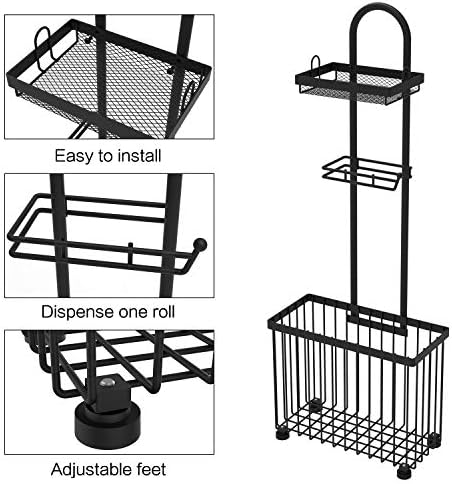 X-cosrack Freestanding Toilet Paper Holder Portable Bathroom Organizer Easy to Install
