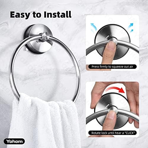 YOHOM Suction Cup TowelRing - Durable Efficient Bathroom Organizer