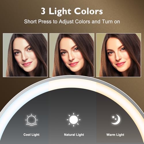 Wall Mounted Makeup Mirror Rechargeable LED 15x 360