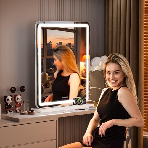 Stylish Vanity Mirror with Bluetooth LED Light Perfect for MakeUp Convenience
