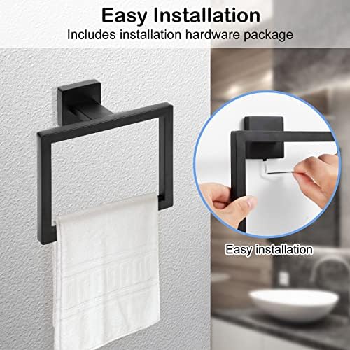 Matte Black Square Towel Holder