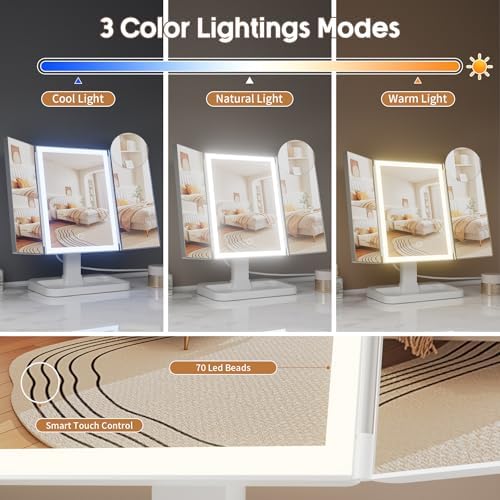 FRANO Makeup Mirror with Lights and Magnification