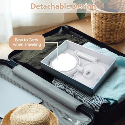 8-inch Lighted Makeup Mirror with Rechargeable LED Lights for Women