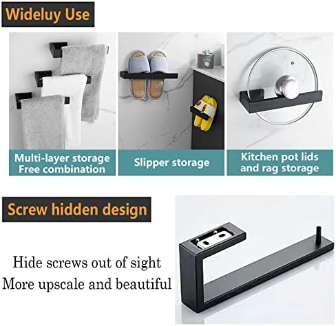 2-Piece Hand Towel Holder with Matte Black Finish