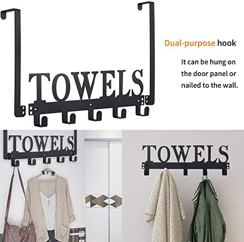 Durable Towel robe Hook for Bathroom Kitchen Black