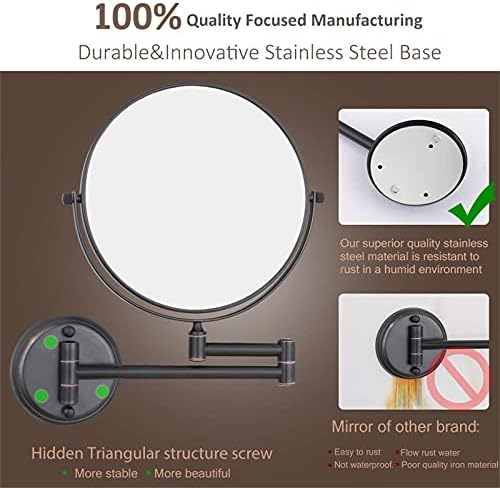 Wall Mounted Double Sided Magnifying Mirror for MakeUp and Shaving