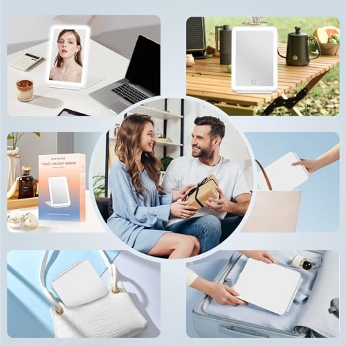 FUNTOUCH Portable LED Travel Makeup Mirror with 72 Lights